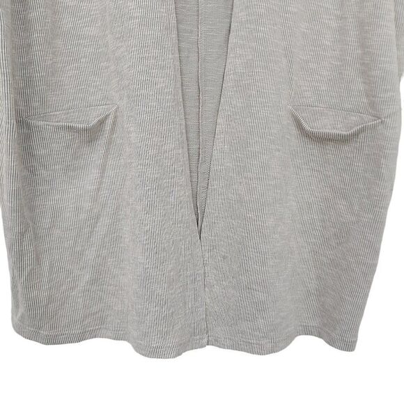 Donni Sandwash Open Cardigan Womens One Size Gray Ribbed Long Sleeve Casual - Picture 3 of 11